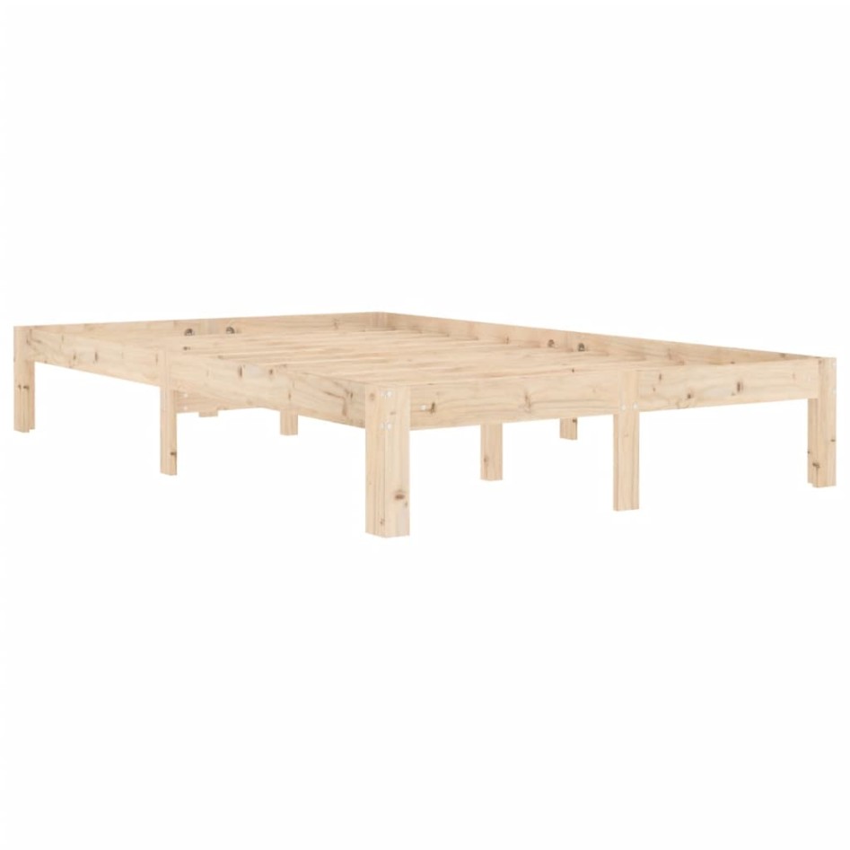 Estructura de cama sin colchón madera de pino maciza 120x200