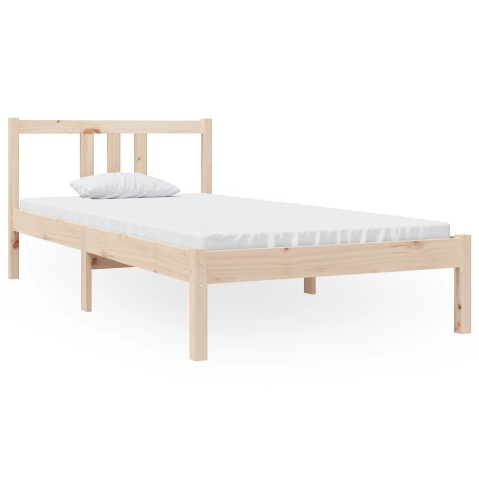Estructura cama individual sin colchón madera maciza 90x190