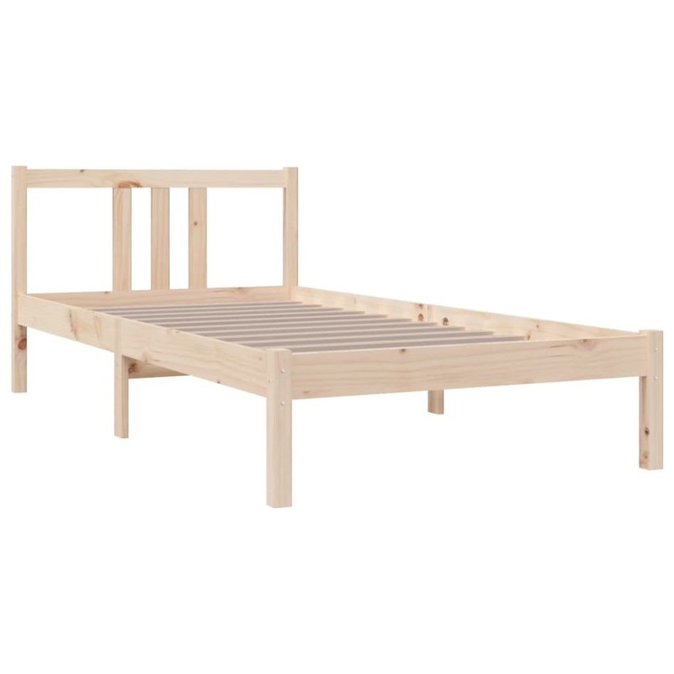 Estructura cama individual sin colchón madera maciza 90x190