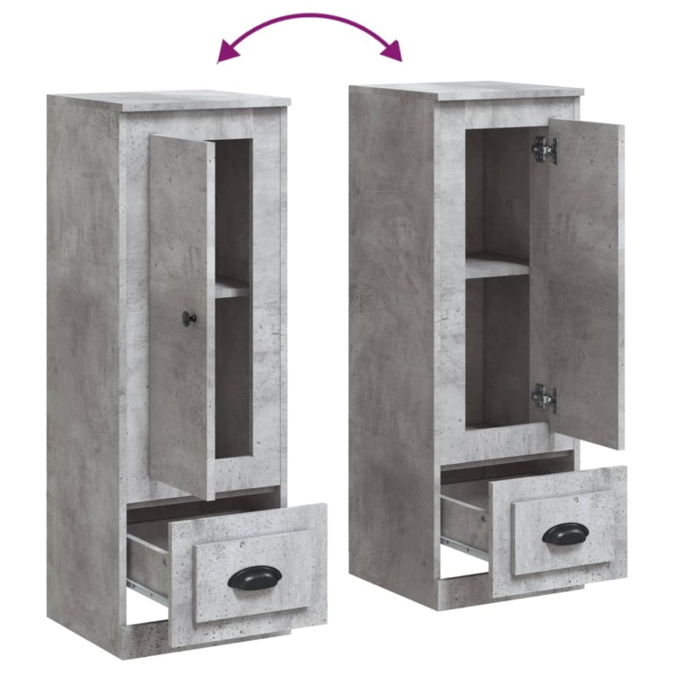 Aparador madera contrachapada gris hormigón 36x35,5x103,5