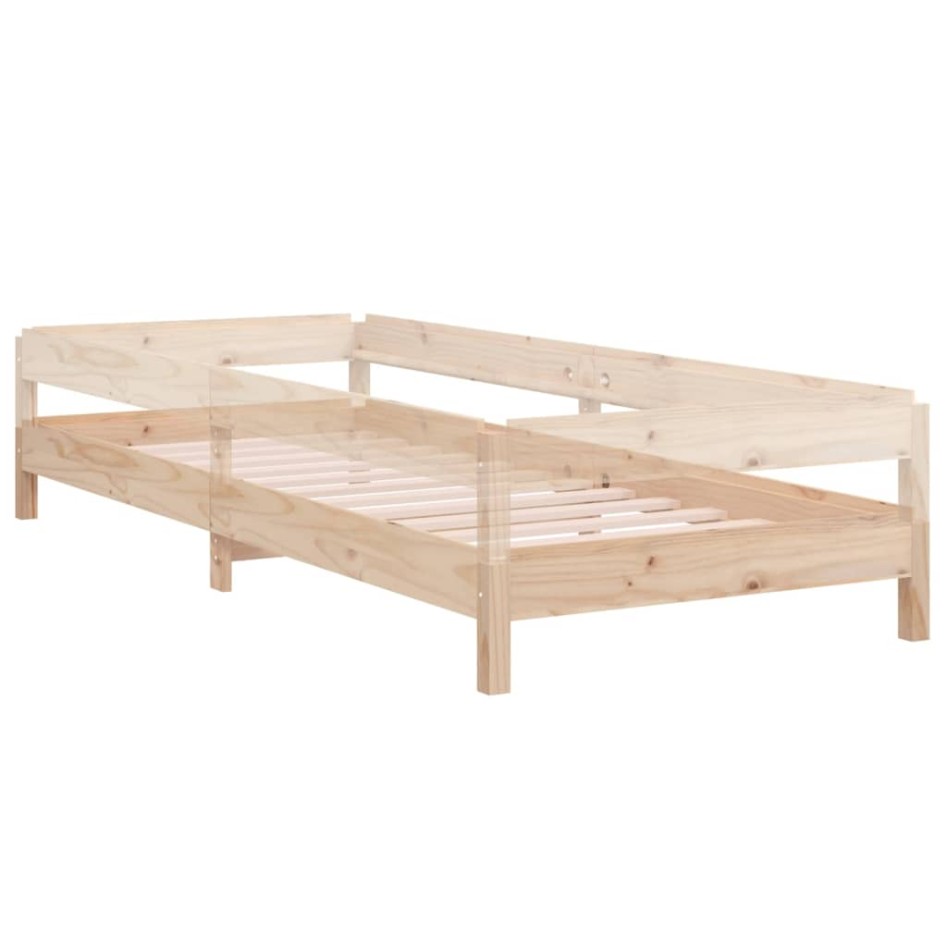 Cama apilable de madera pino maciza 75x190