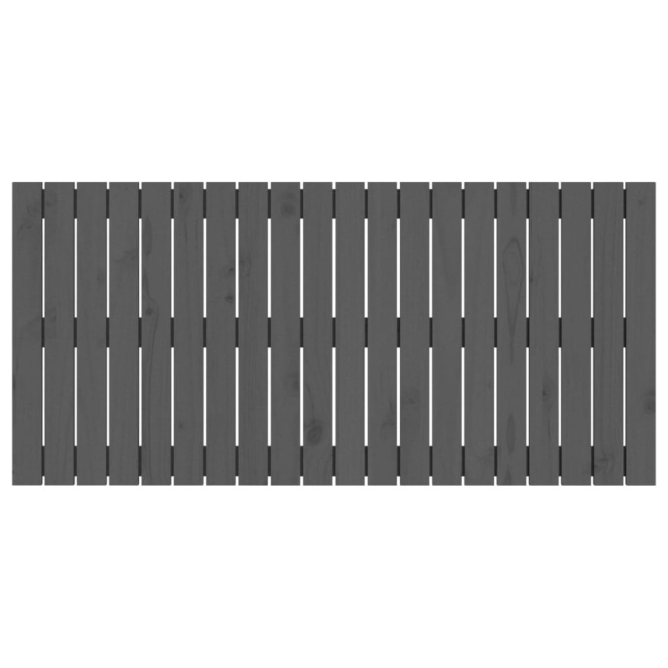 Cabecero de cama de pared madera maciza pino gris 127,5x3x60