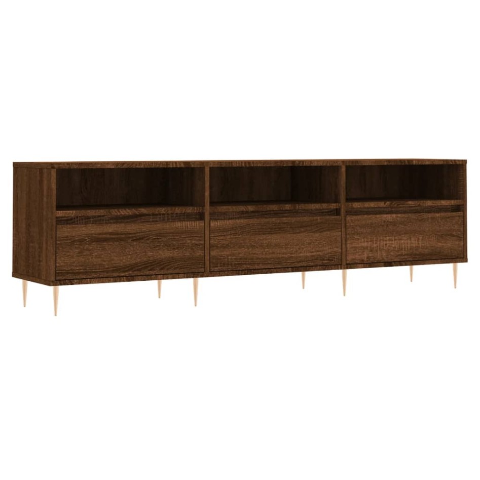 Mueble de TV madera contrachapada roble marrón 150x30x44,5