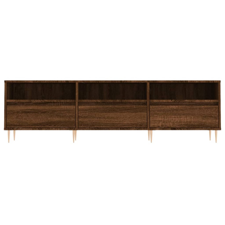 Mueble de TV madera contrachapada roble marrón 150x30x44,5