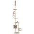 Rascador para gatos con postes de sisal huellas beige 260