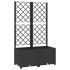 Jardinera con enrejado PP negro 80x40x136