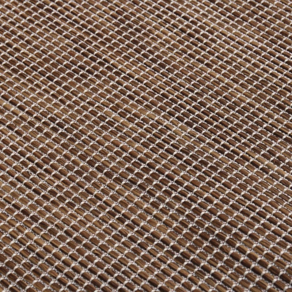 Alfombra de exterior de tejido plano marrón 160x230