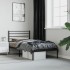 Estructura cama sin colchón con cabecero metal negro 107x203