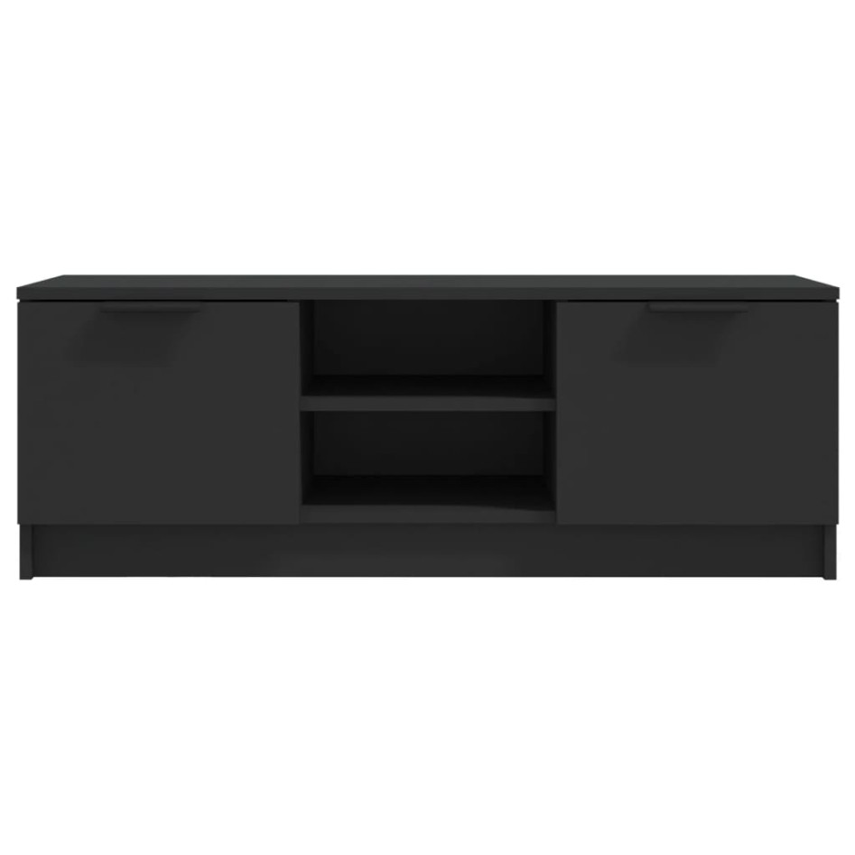 Mueble de TV madera contrachapada negro 102x35x36,5