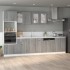 Armario inferior de cocina contrachapado gris 60x46x81,5