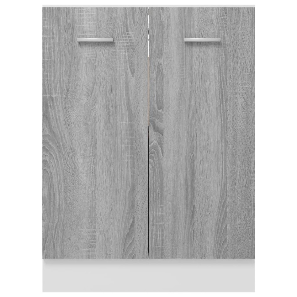 Armario inferior de cocina contrachapado gris 60x46x81,5
