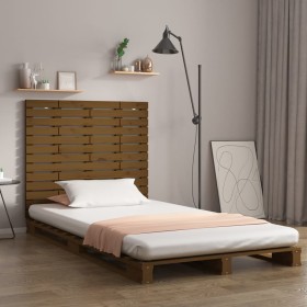 Cabecero cama pared madera maciza pino marrón miel 96x3x91,5