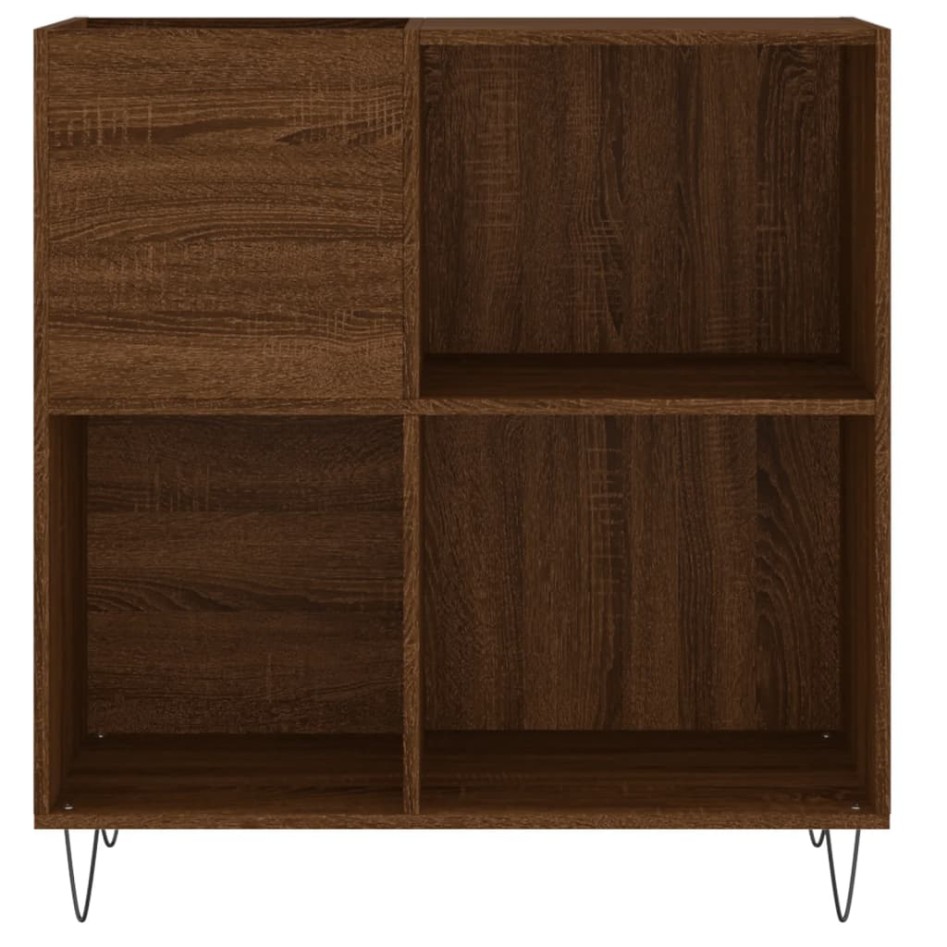 Mueble discos madera contrachapada roble marrón 84,5x38x89
