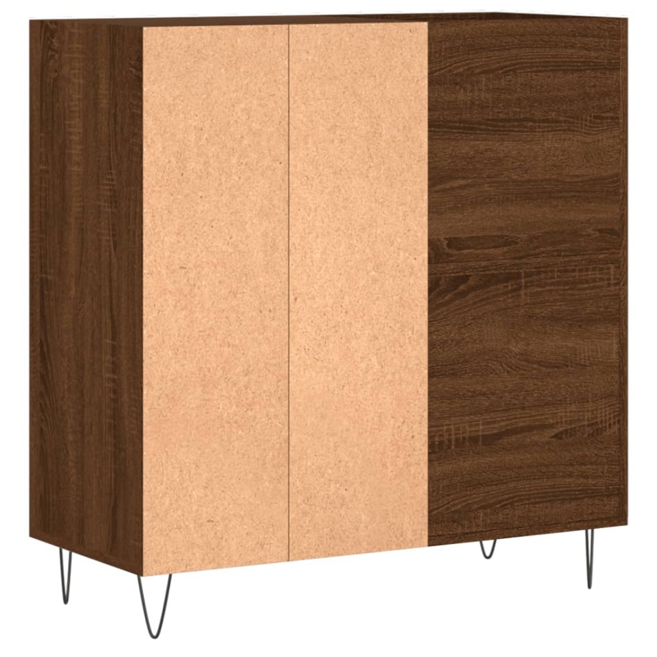 Mueble discos madera contrachapada roble marrón 84,5x38x89