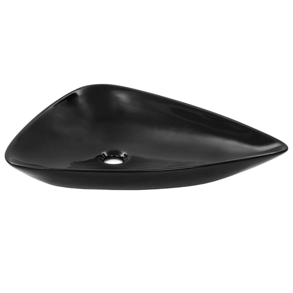 Lavabo de cerámica triangular negro 645x455x115