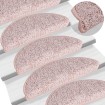 Alfombras de peldaños de escalera 15 uds rosa clara 56x17x3 cm