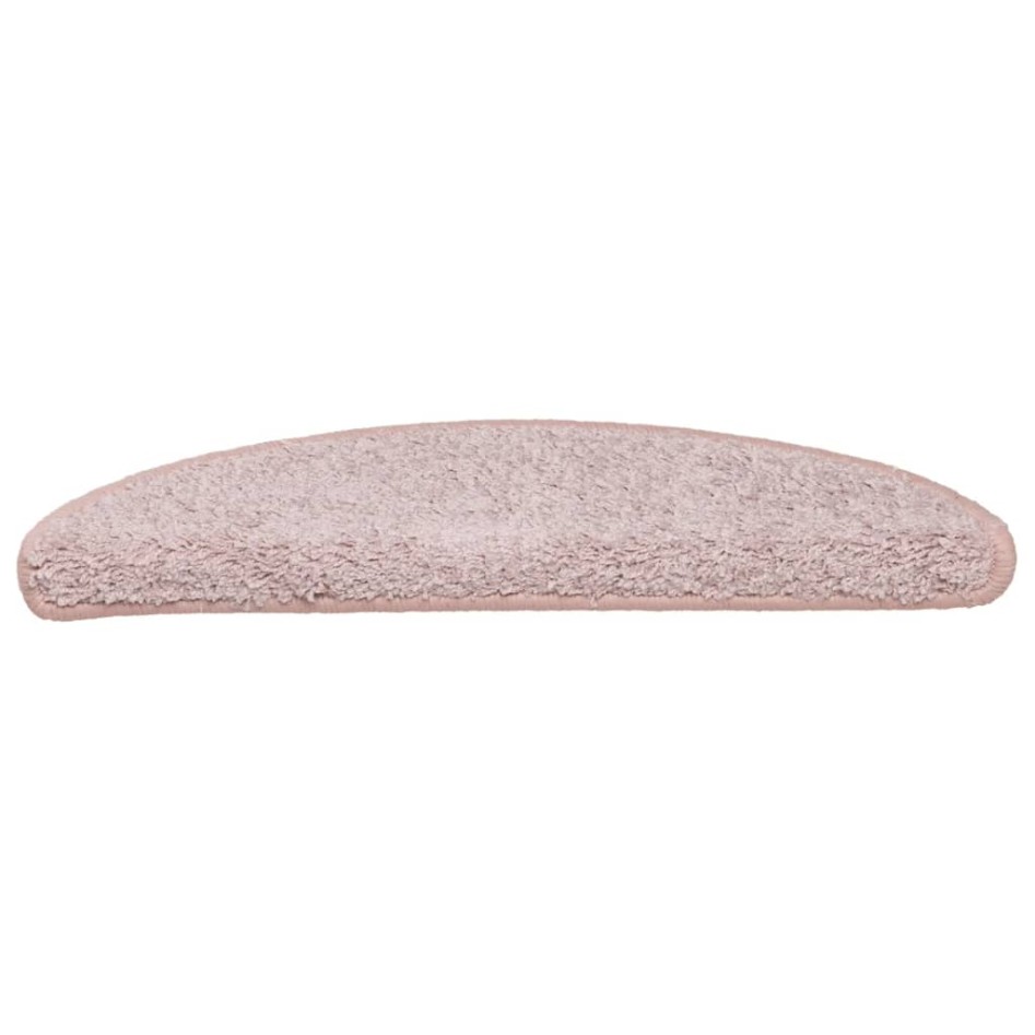 Alfombras de peldaños de escalera 15 uds rosa clara 56x17x3