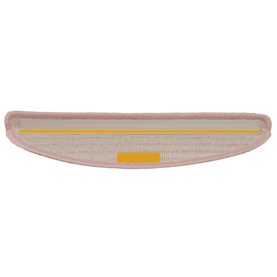 Alfombras de peldaños de escalera 15 uds rosa clara 56x17x3