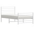 Estructura cama sin colchón con estribo metal blanco 75x190