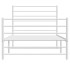 Estructura cama sin colchón con estribo metal blanco 75x190