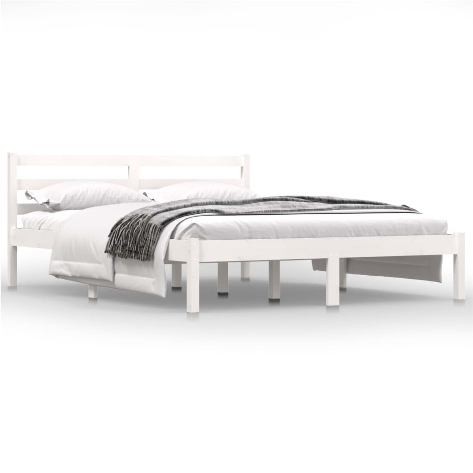 Estructura de cama sin colchón madera pino blanco 140x190