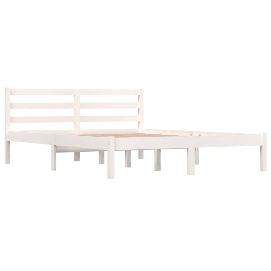 Estructura de cama sin colchón madera pino blanco 140x190