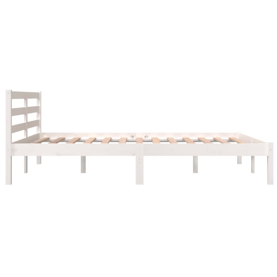 Estructura de cama sin colchón madera pino blanco 140x190