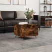 Mesa de centro madera de ingeniería roble ahumado 50x50x40 cm