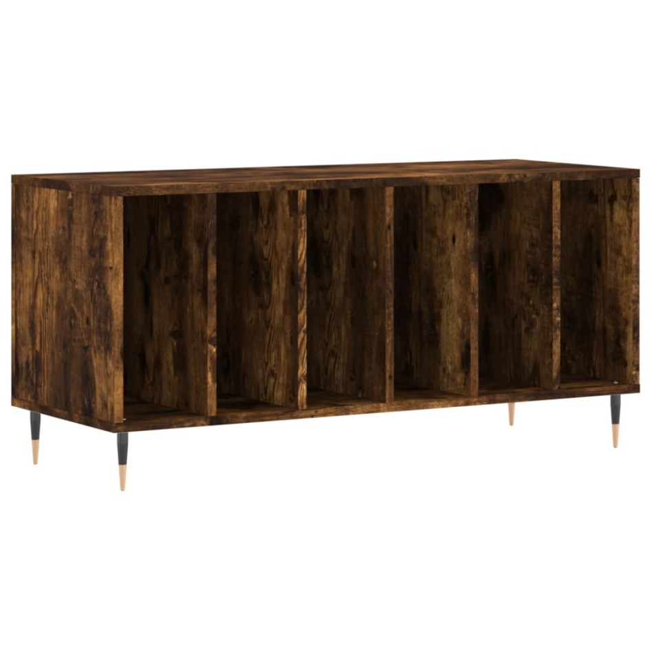 Mueble discos madera contrachapada roble ahumado 100x38x48