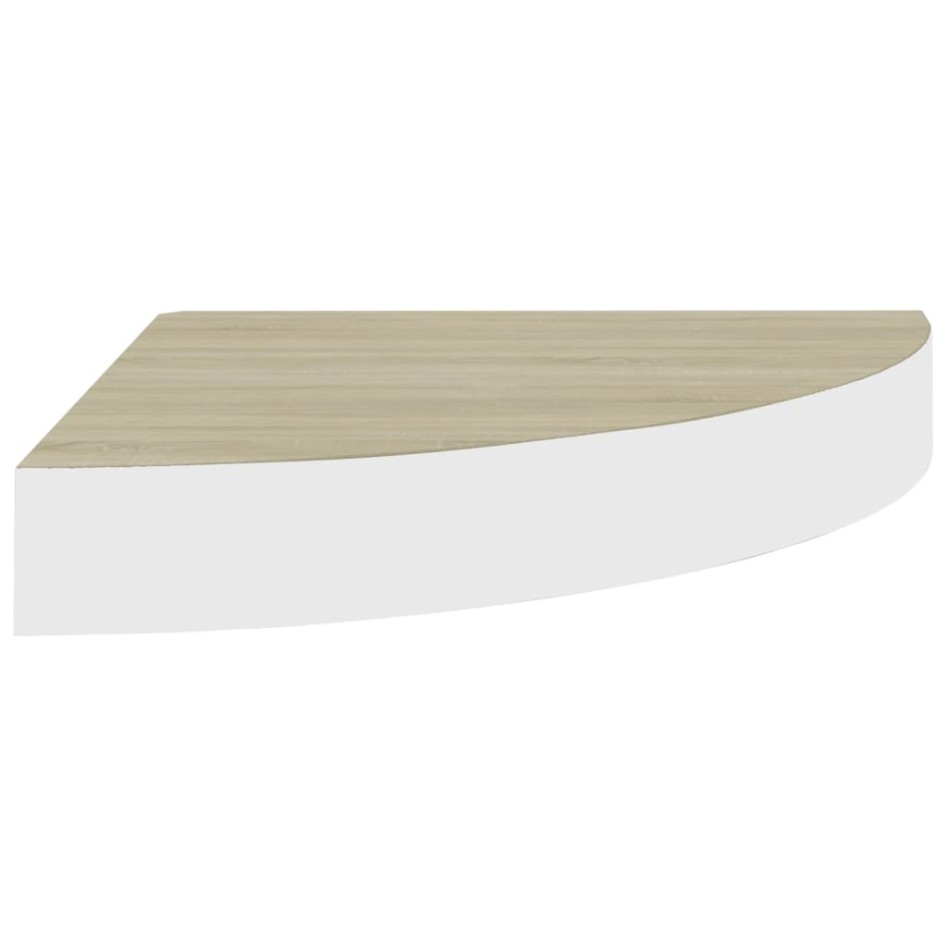 Estante de esquina de pared 4 uds MDF roble/blanco 35x35x3,8
