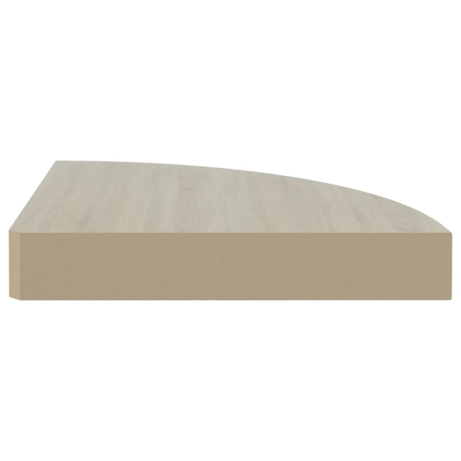Estante de esquina de pared 4 uds MDF roble/blanco 35x35x3,8