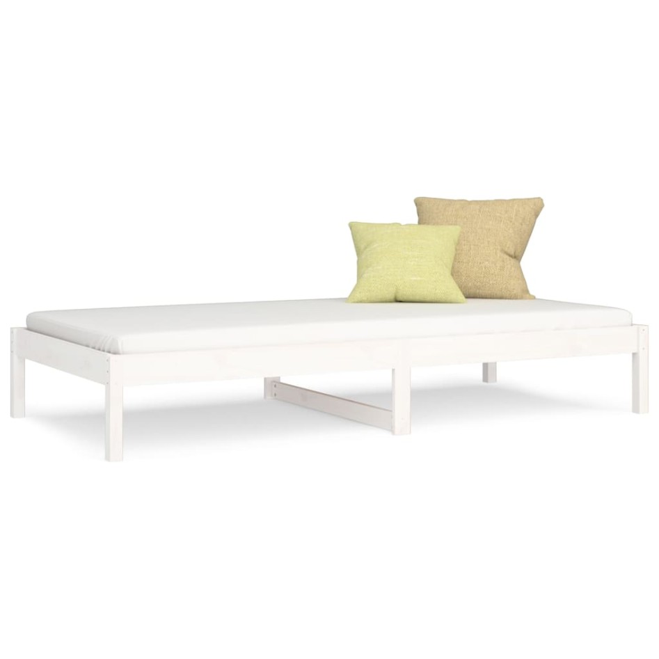 Sofá cama sin colchón madera maciza de pino blanco 90x200