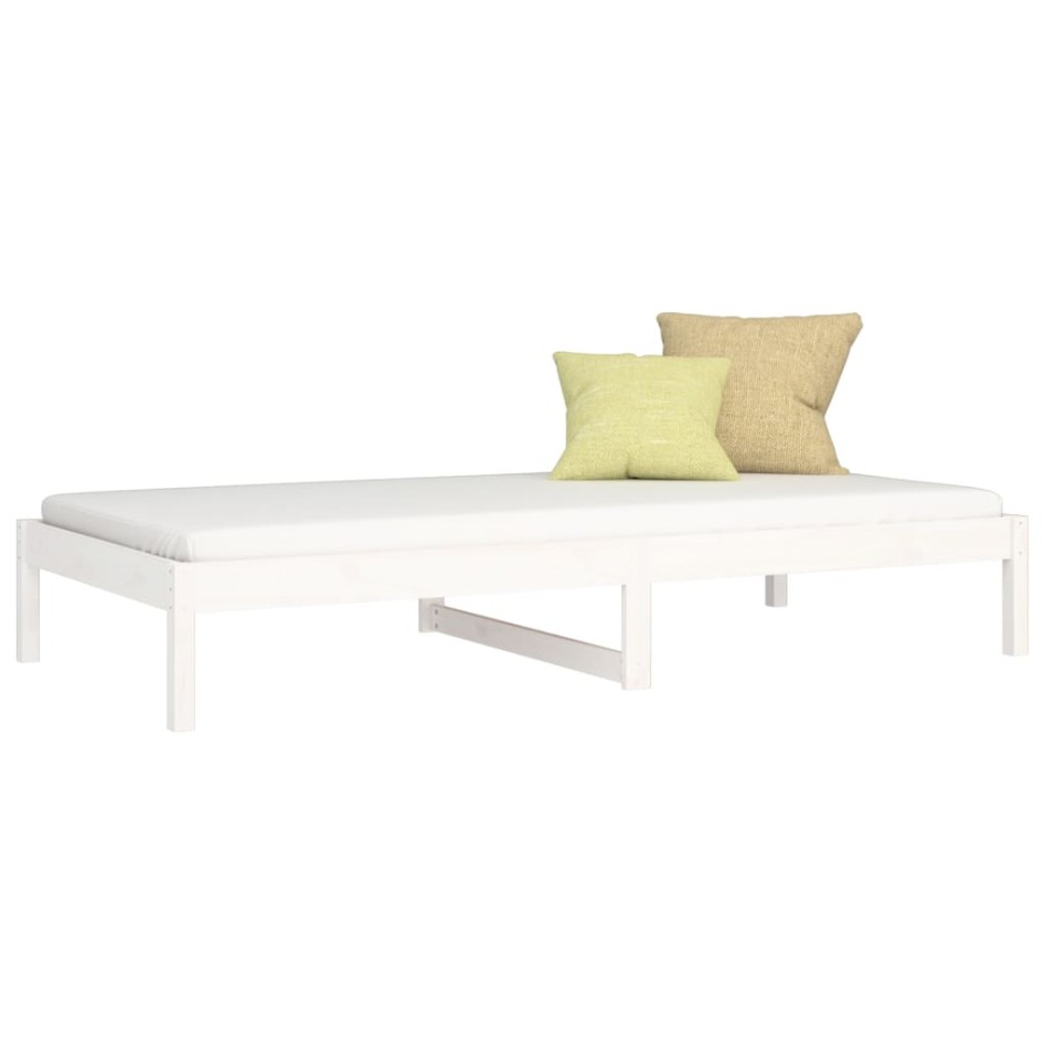 Sofá cama sin colchón madera maciza de pino blanco 90x200