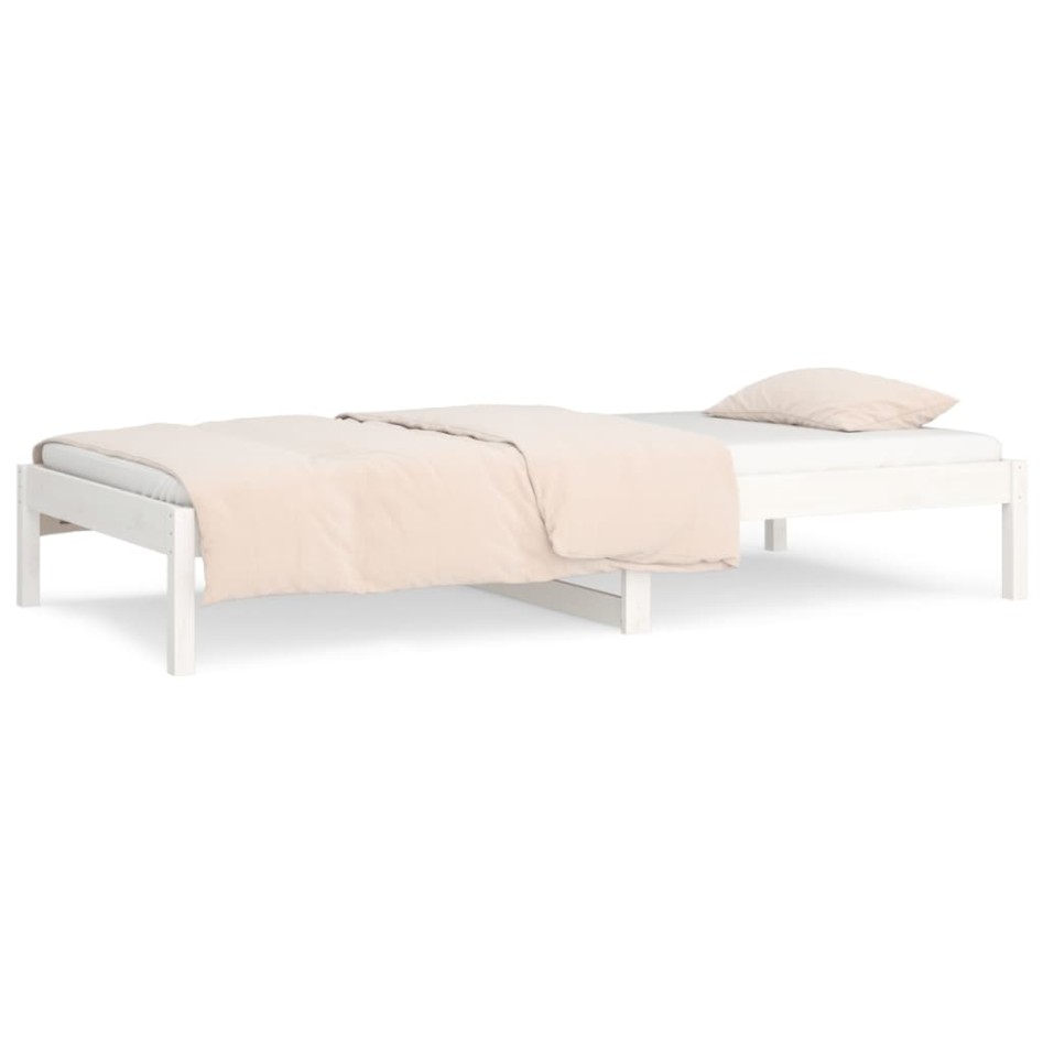 Sofá cama sin colchón madera maciza de pino blanco 90x200