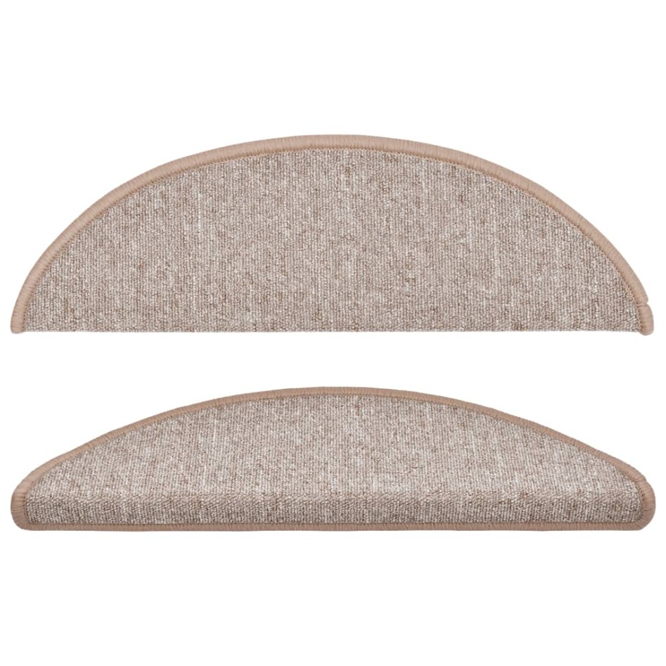 Alfombrillas de escalera 15 unidades marrón claro 56x17x3