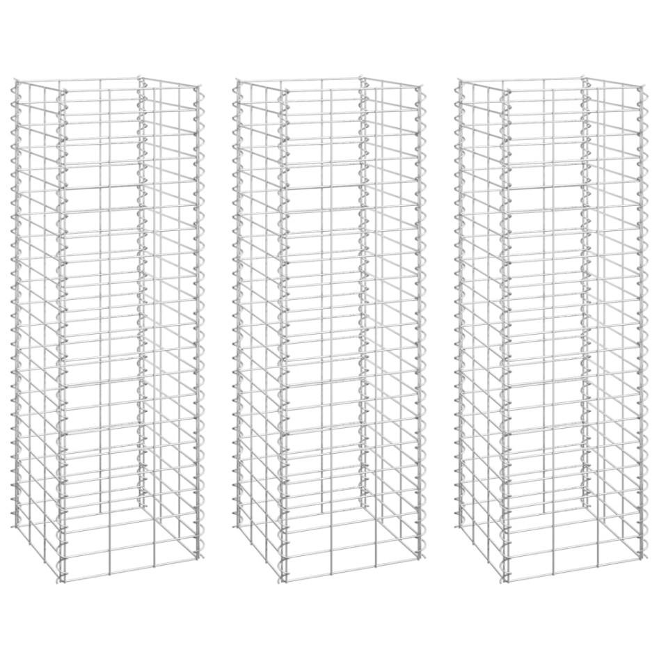 Arriates de gaviones 3 unidades hierro 30x30x100