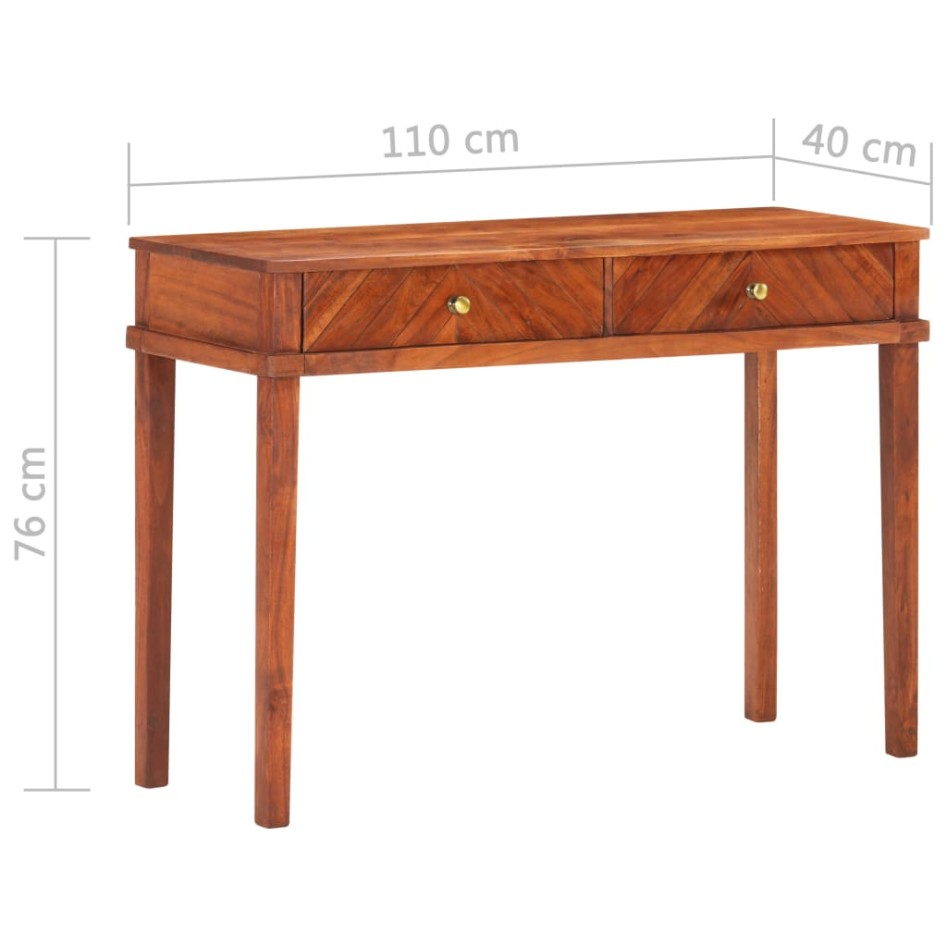 Mesa consola de madera maciza de acacia 110x40x76