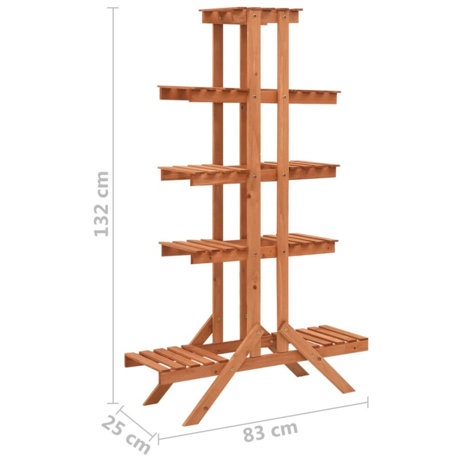 Soporte para plantas de madera maciza de abeto 83x25x132