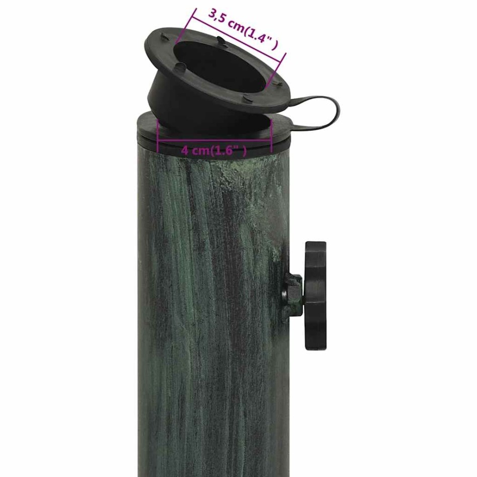 Base de sombrilla de hierro fundido verde 44x44x31