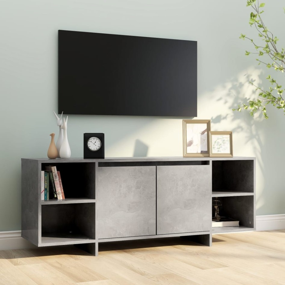 Mueble para TV madera contrachapada gris hormigón 130x35x50