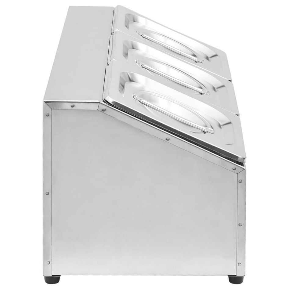 Soporte bandeja Gastronorm con 3 bandejas 1/6 acero