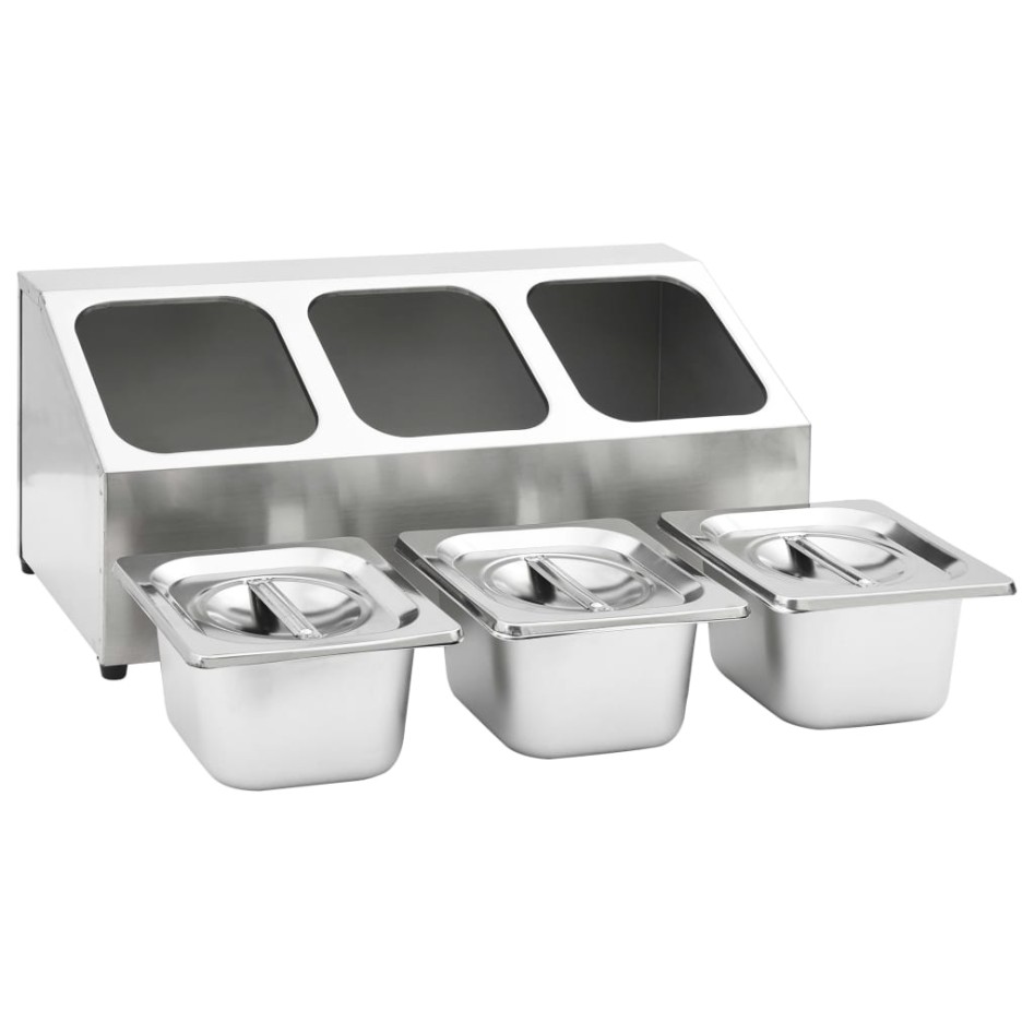 Soporte bandeja Gastronorm con 3 bandejas 1/6 acero