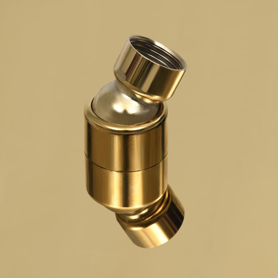 Cabezal ducha efecto lluvia acero inox cuadrado dorado 40x40