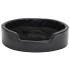 Cama para perros felpa y cuero sintético negra 69x59x19