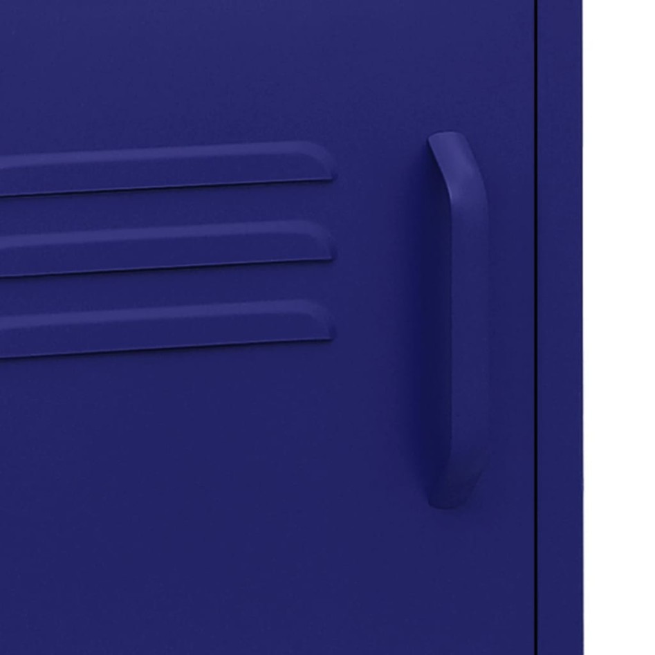 Mesita de noche acero azul marino 35x35x51