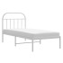 Estructura cama sin colchón con cabecero metal blanco 80x200
