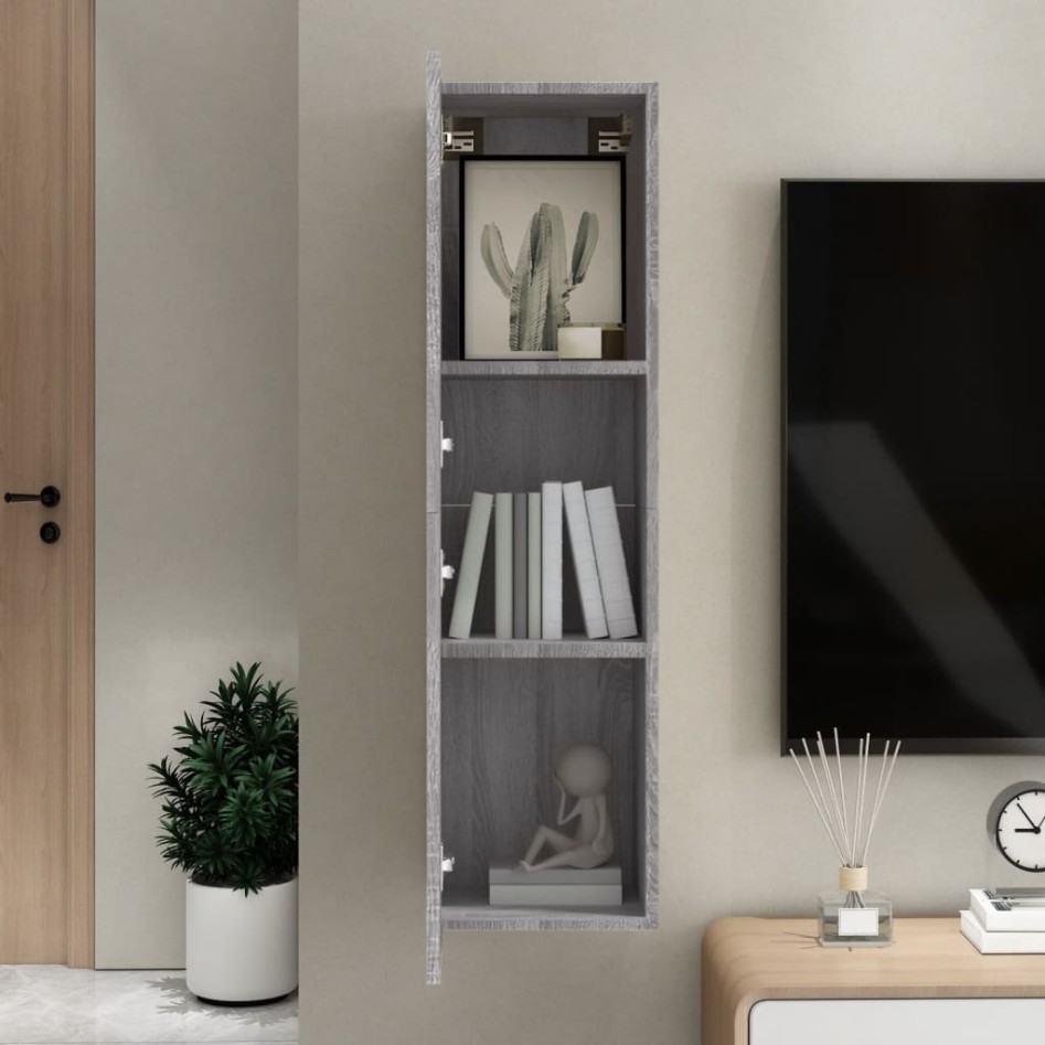 Mueble para TV de pared gris Sonoma 30,5x30x110
