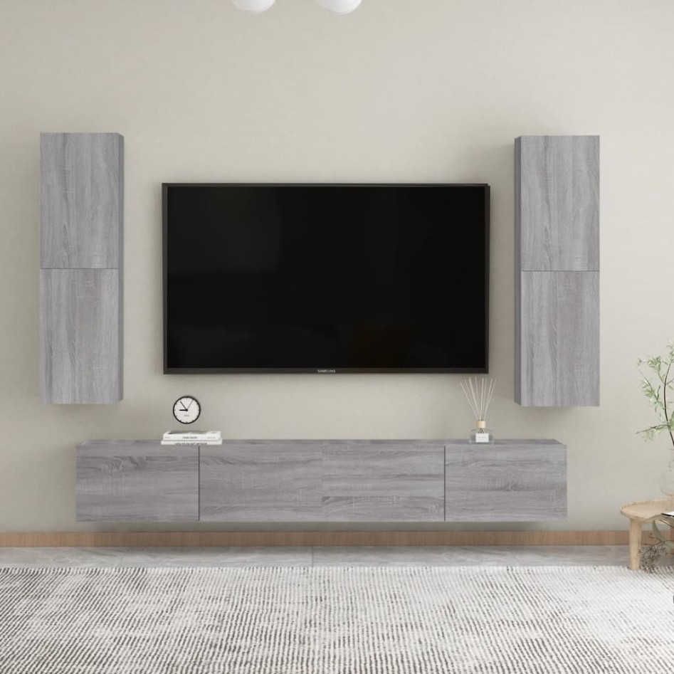 Mueble para TV de pared gris Sonoma 30,5x30x110