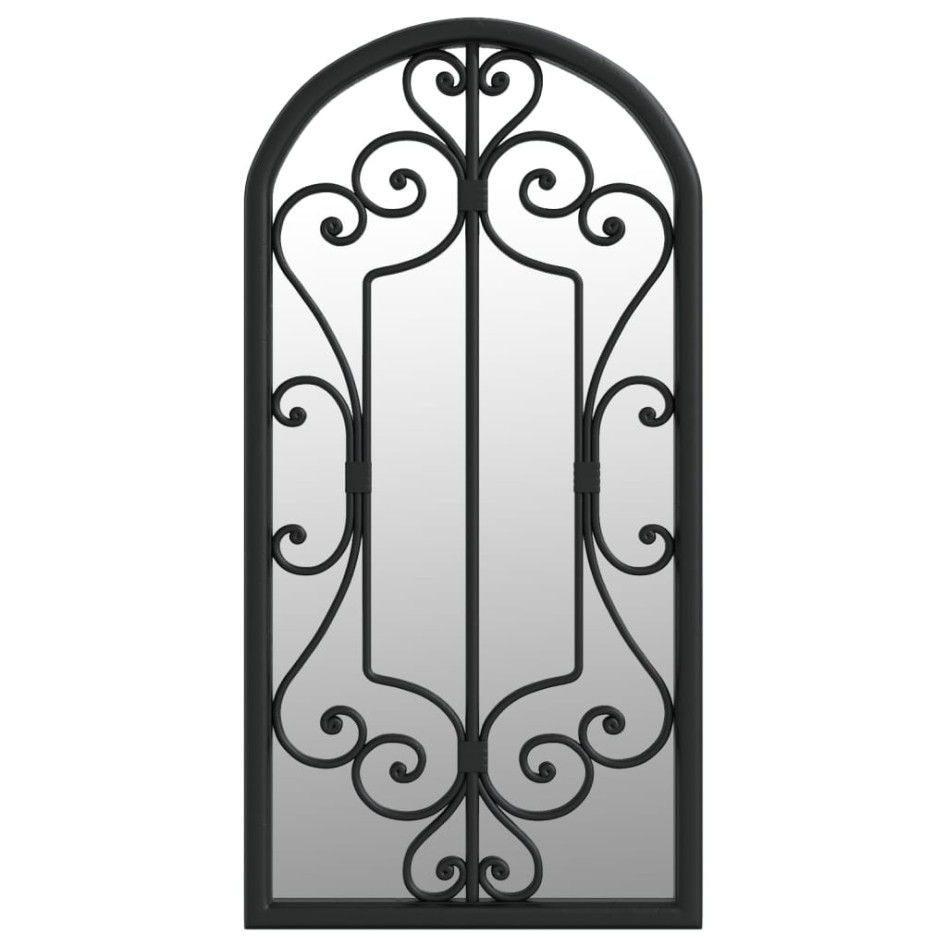 Espejo de jardín hierro negro para uso exterior 70x30