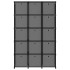 Estantería de 15 cubos con cajas de tela negro 103x30x175,5